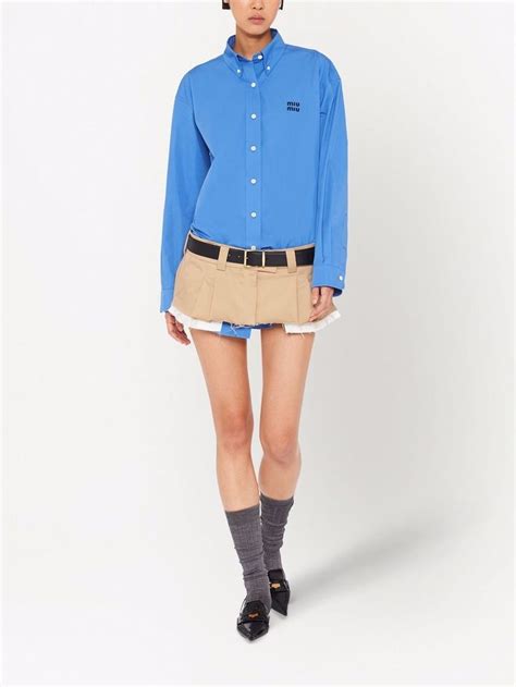 miu miu oversized poplin shirt|Oversized poplin shirt Periwinkle blue .